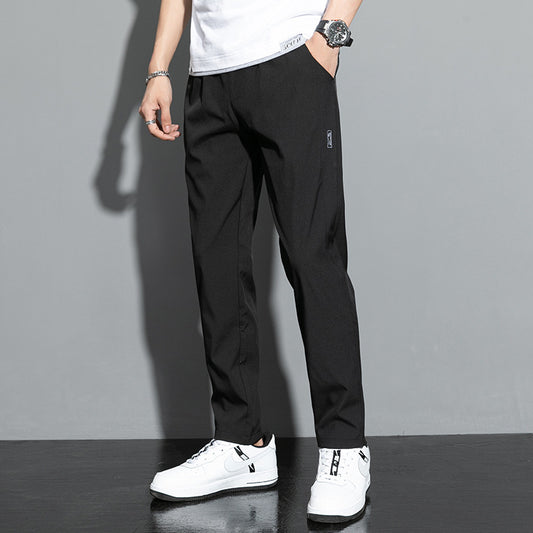 Men's Loose Straight Summer Ice Silk Casual Pants