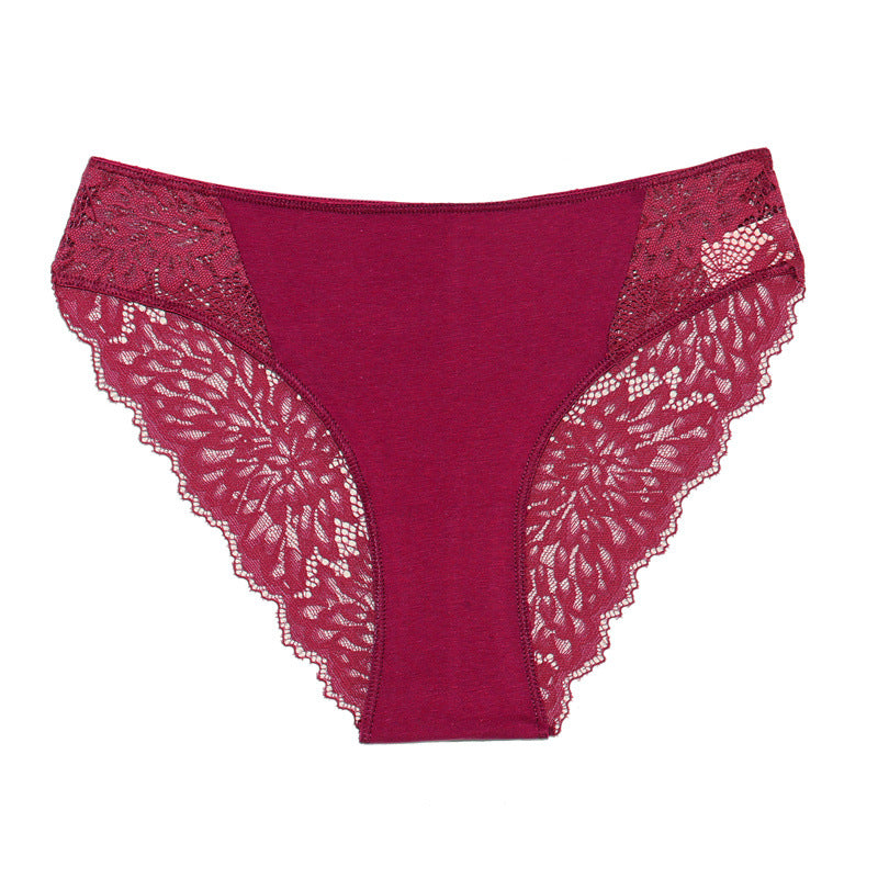 Women's Cotton Lace Stitching Briefs