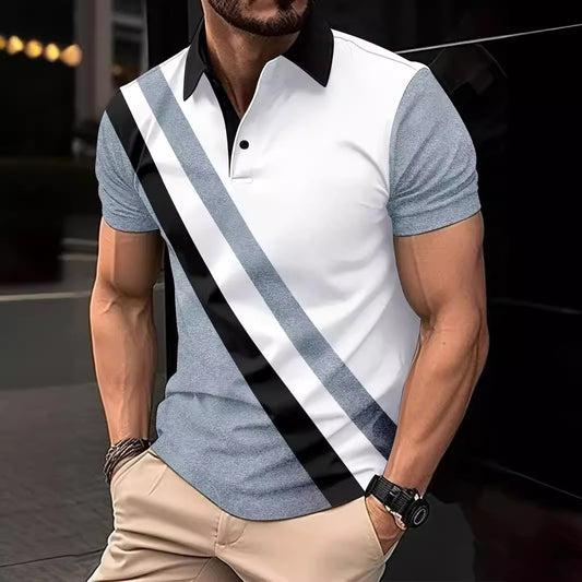 Men's Print Breathable Fashion Polo Shirt Top