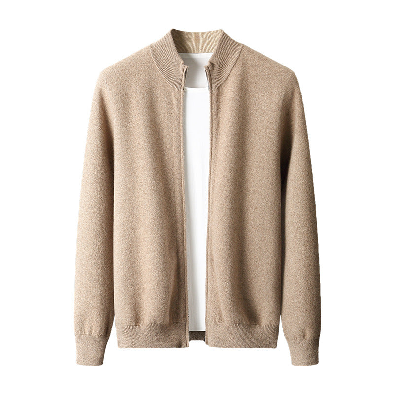 Autumn And Winter Double-sided Thickened Zipper Wool Cardigan