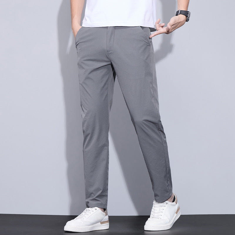 Ice Silk Casual Pants Men's Thin Trendy Trousers