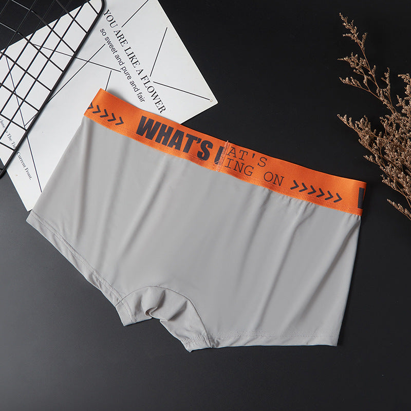 Men's Thin Ice Silk Mid-rise Boxers Briefs