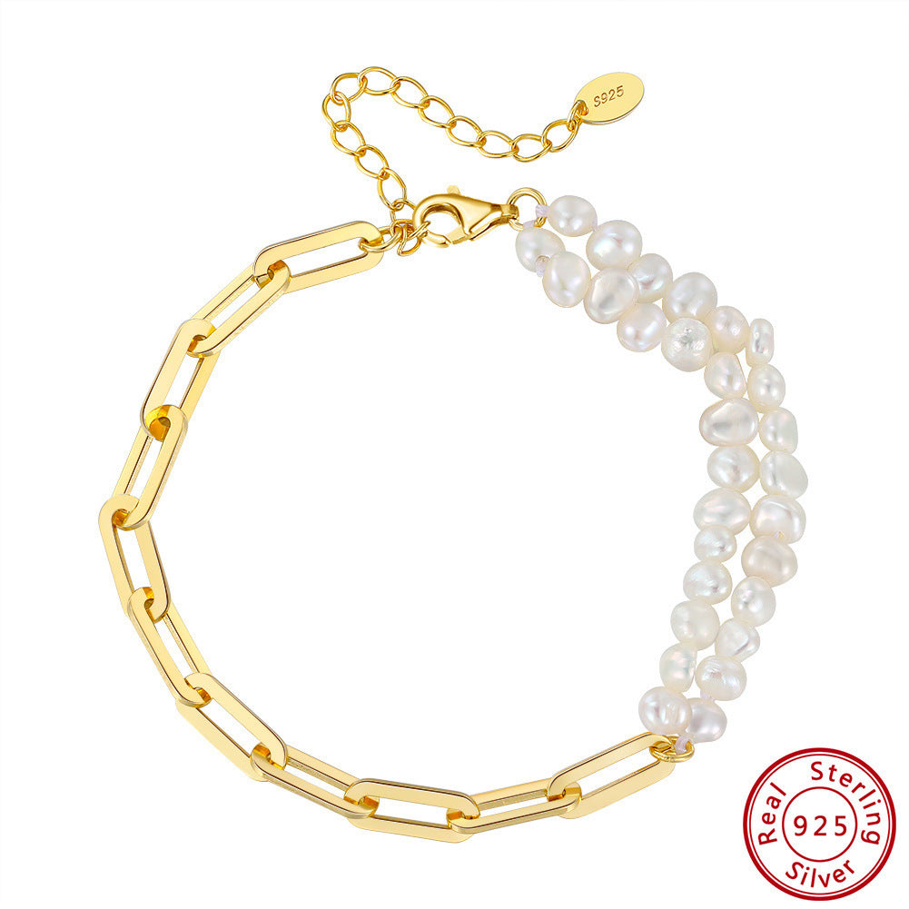 S925 Sterling Silver Water Pearl Bracelet