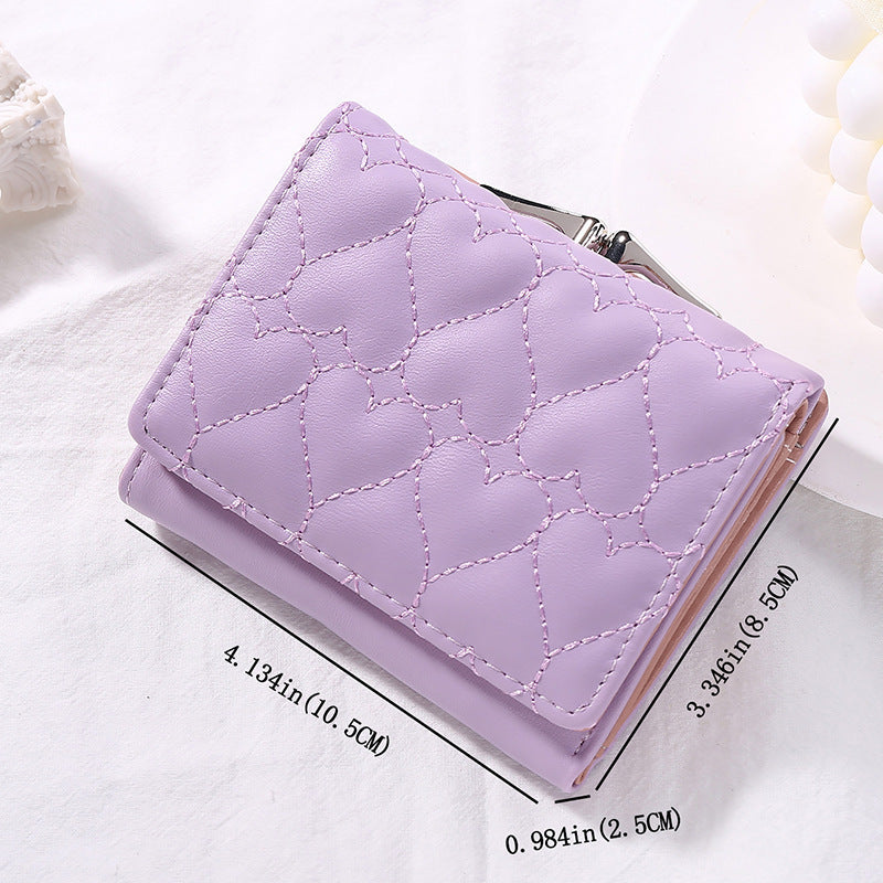 Short Chic Embroidery Thread Small Wallet Female Fresh