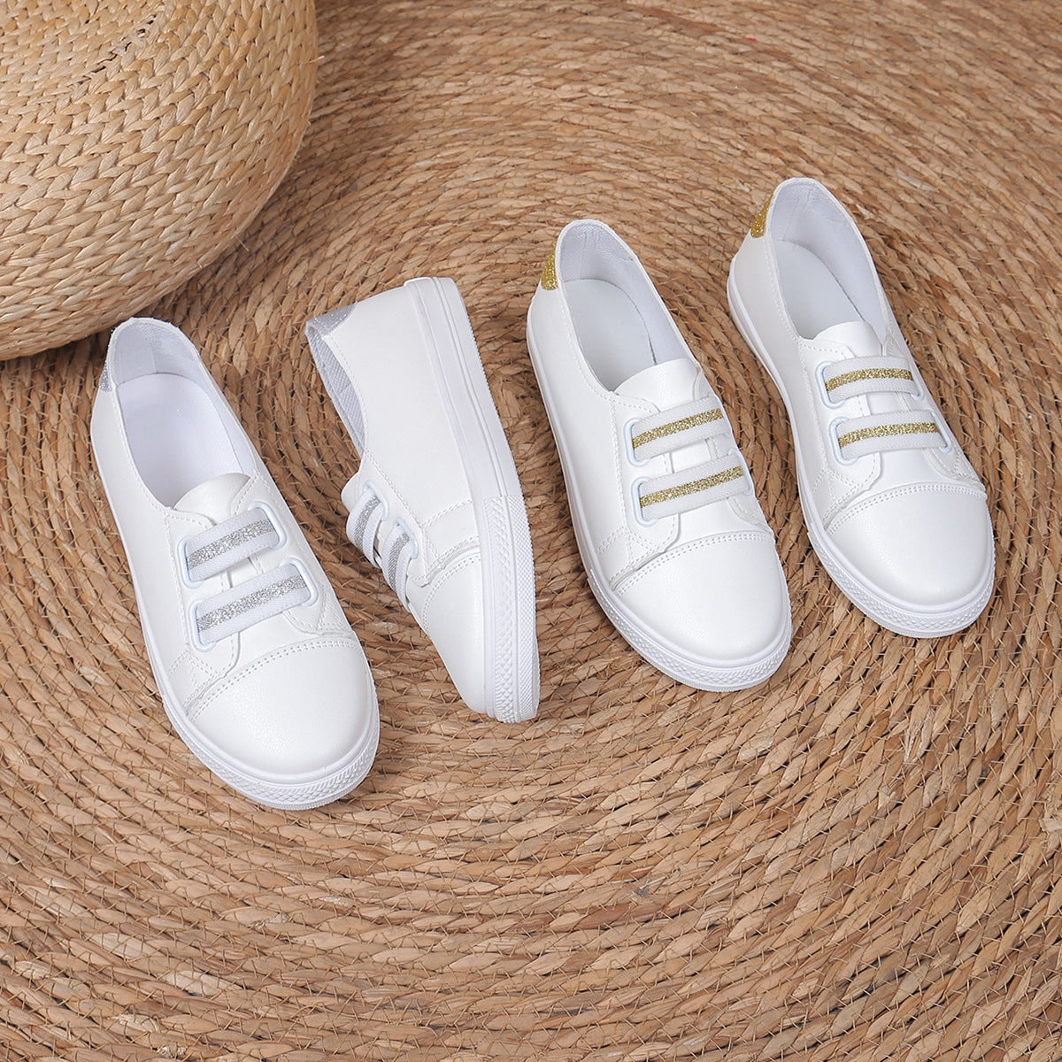 White Shoes Casual Versatile Slip-on Lazy Low-cut Flat