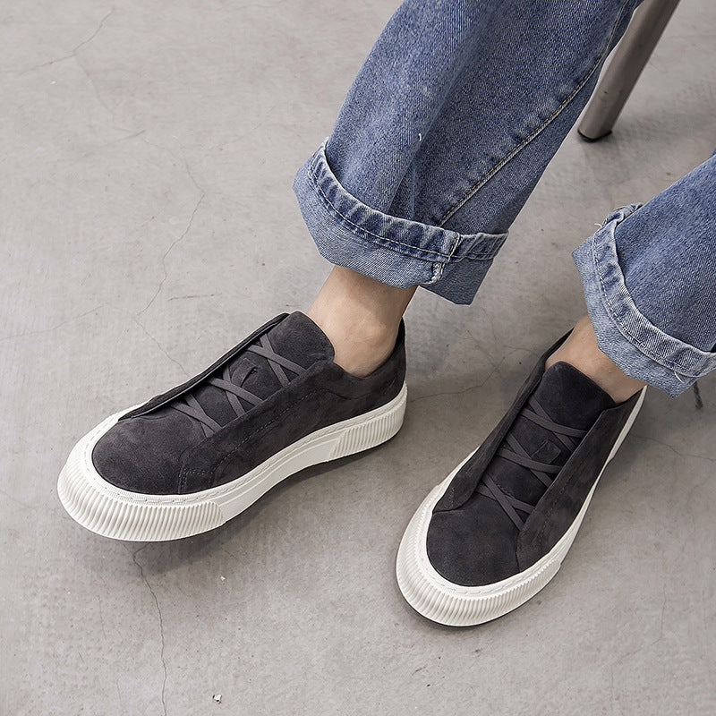 New Fashion Brand Breathable Low Top Slip-on Board Shoes Men's Suede Casual Shoes