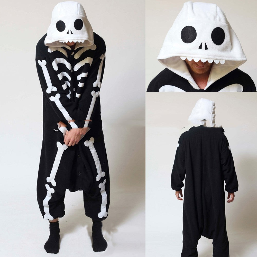 Cute Cartoon Skull  One Piece Pajamas