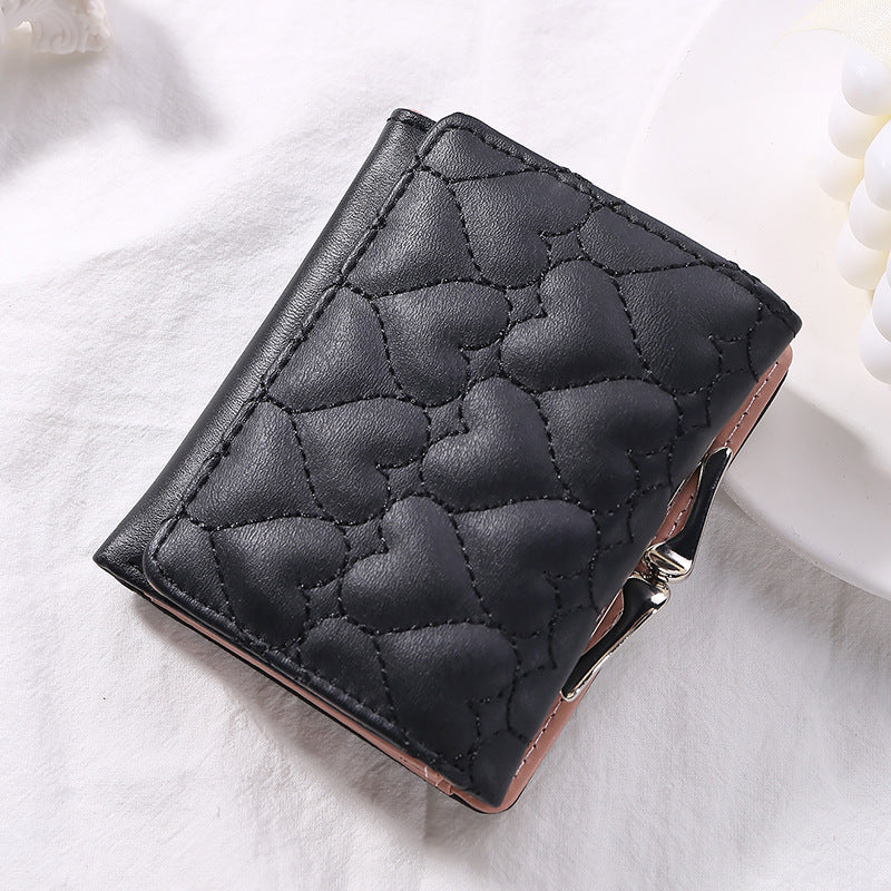 Short Chic Embroidery Thread Small Wallet Female Fresh