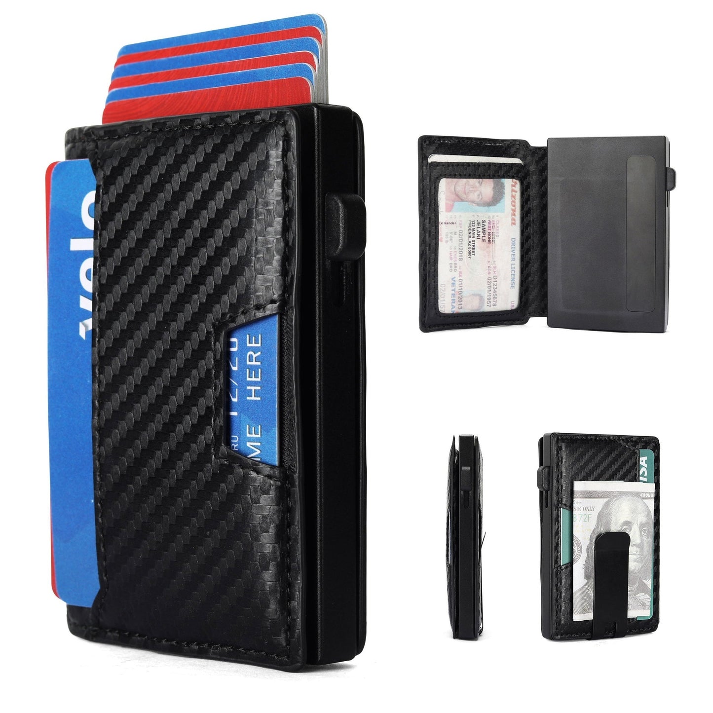 Wallet Creative Carbon Fiber Pattern Simple Men's Card Holder