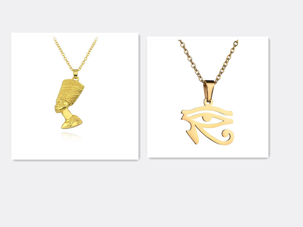 Ancient Egyptian Pharaoh Head Hip Hop Pendant Necklace