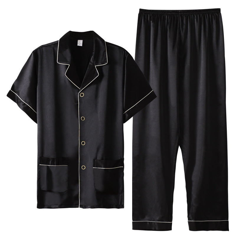 Men's Summer Short Sleeve Trousers Thin Homewear Suit