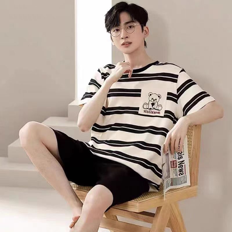 Men's Summer Short Sleeve Shorts Suit Korean Style Loose