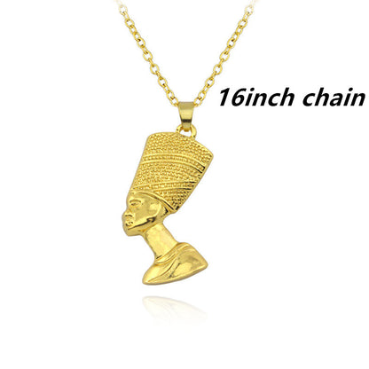 Ancient Egyptian Pharaoh Head Hip Hop Pendant Necklace