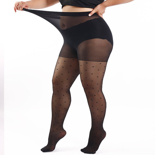 Plus Size Polka Dot Romper Stockings