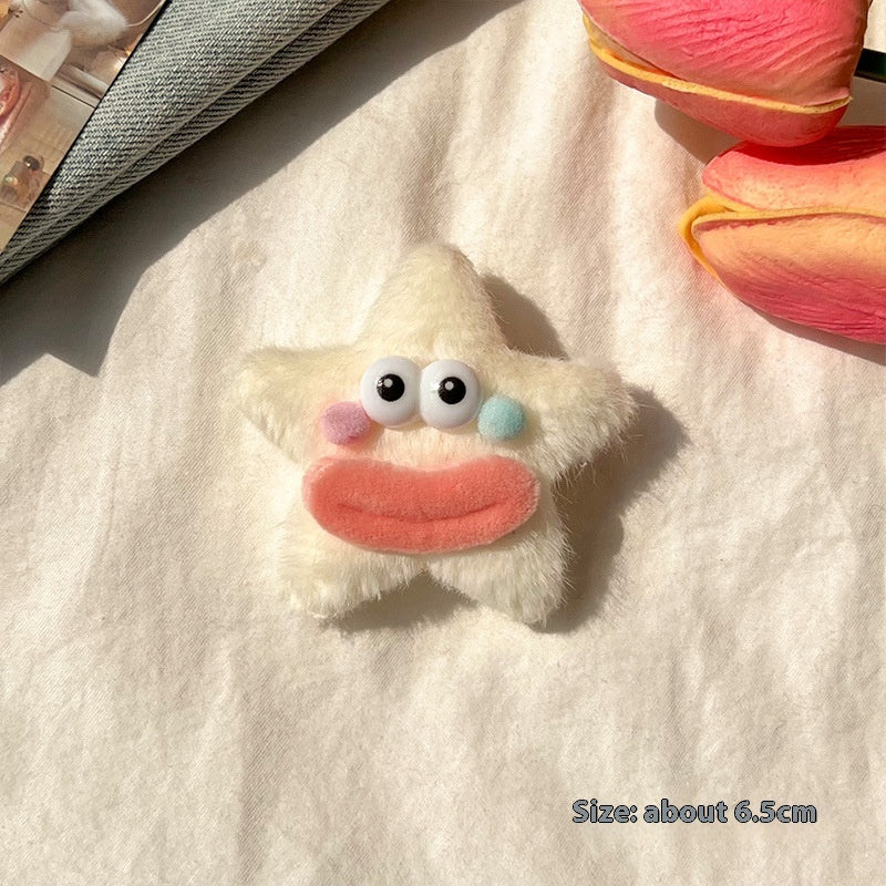 Girly Heart Plush Duckbill Clip