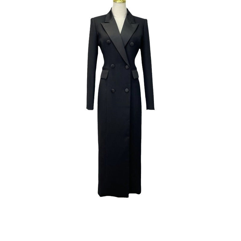 British Black High-grade Autumn Coat Coat Dress