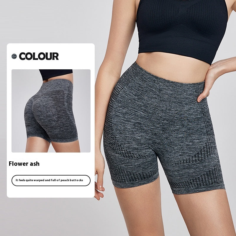 Wrinkle Hip Raise High Waist Workout Shorts