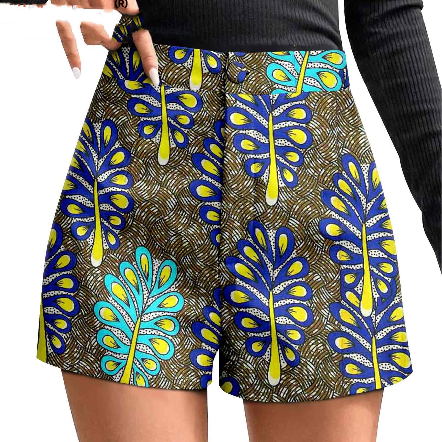 African Duplex Printing Batik Shorts