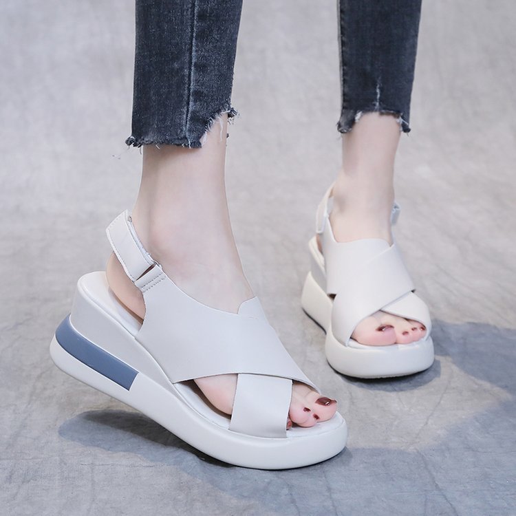 Women's Casual Peep Toe Platform Wedge Sandals