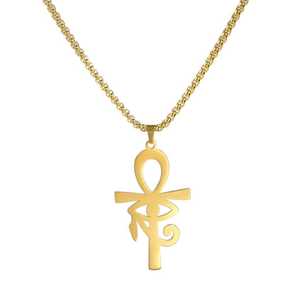 Egyptian Cross Horus Eye Pendant Necklace