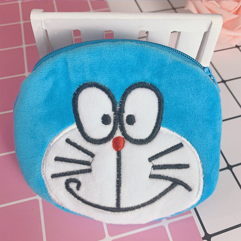 Cartoon Female Cute Student Portable Mini Plush Earphone Key Coin Purse