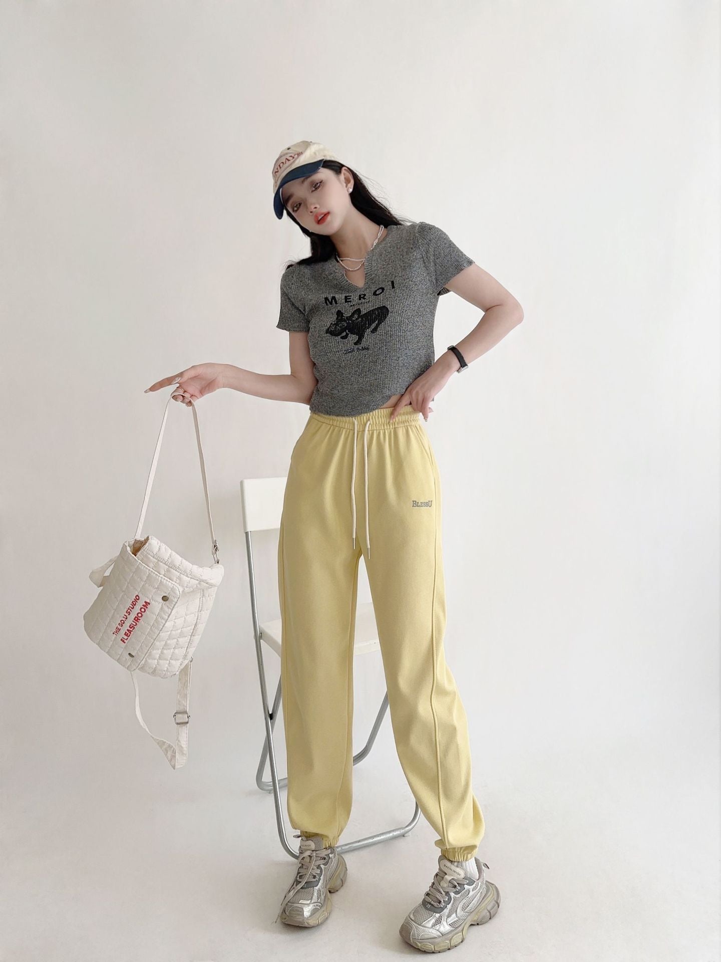 Korean Style High Waist Loose Harem Pants