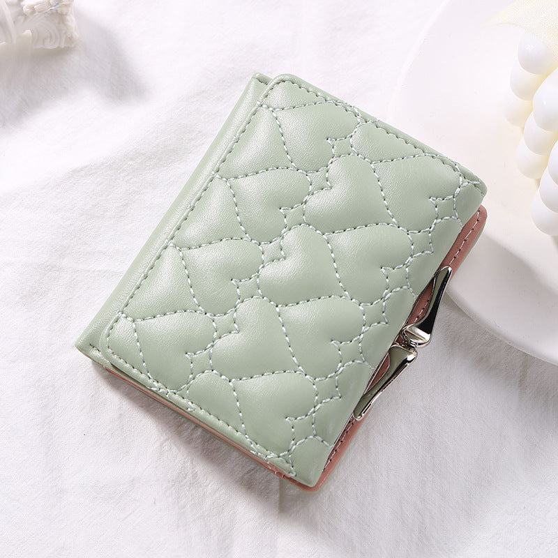 Short Chic Embroidery Thread Small Wallet Female Fresh