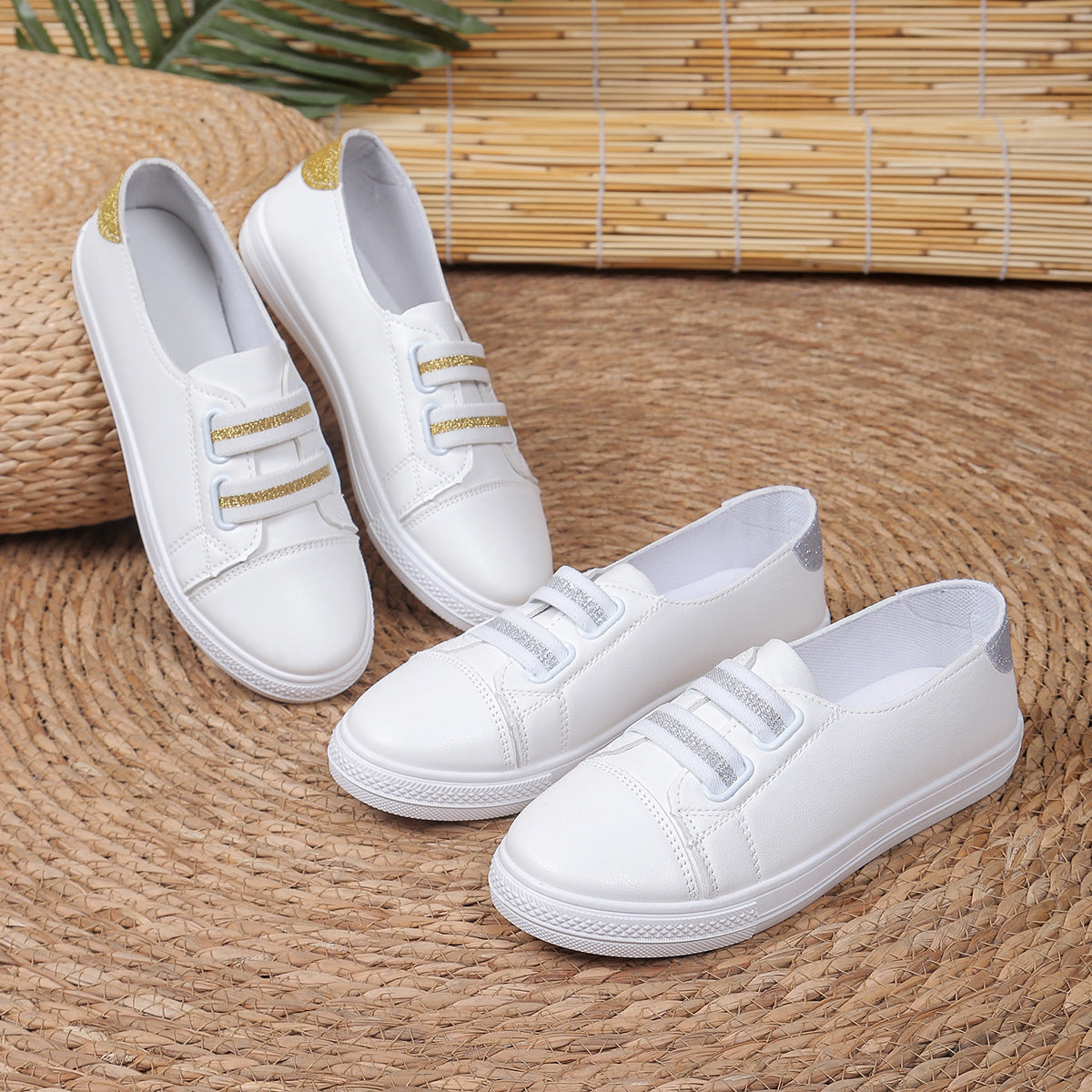 White Shoes Casual Versatile Slip-on Lazy Low-cut Flat