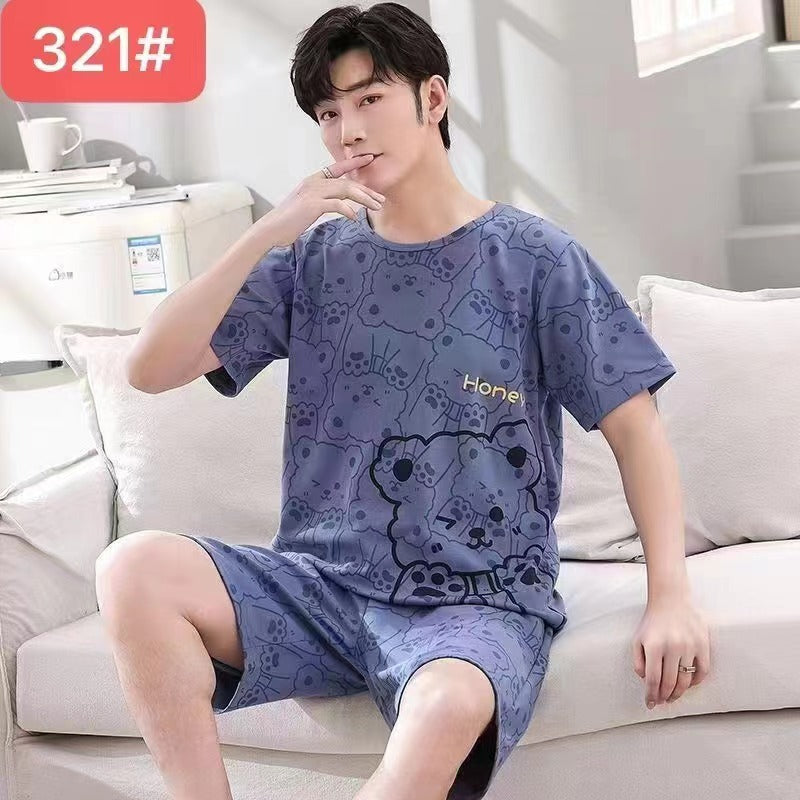 Men's Summer Short Sleeve Shorts Suit Korean Style Loose