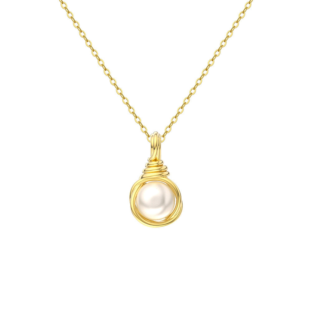 S925 Sterling Silver Natural Pearl Necklace