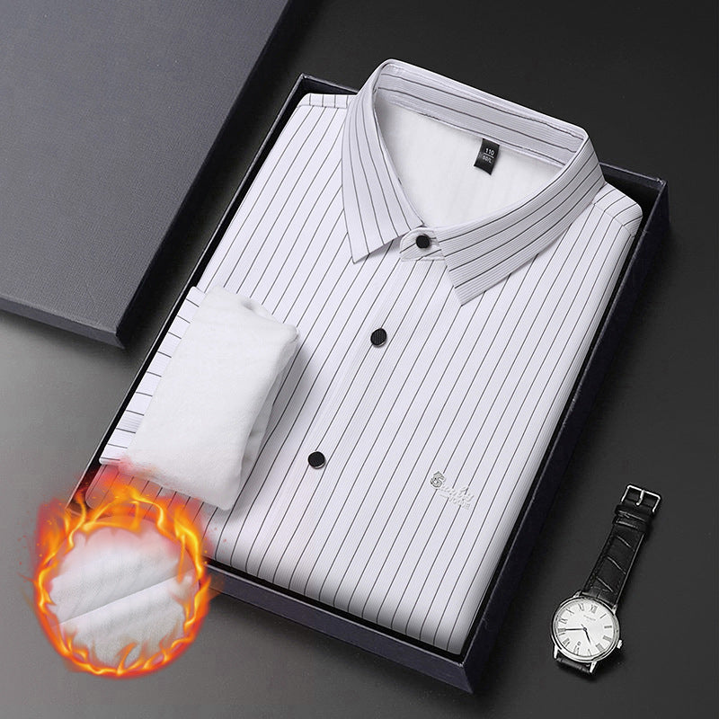 High-grade Striped Long-sleeved Shirt Men's Spring And Autumn Business Casual