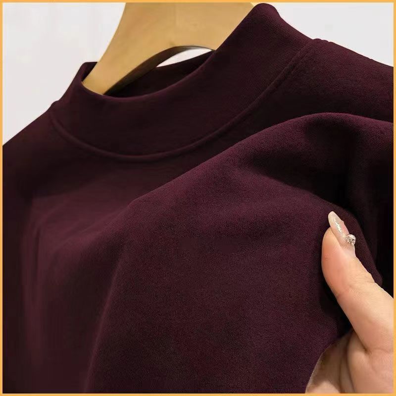 Men's Undershirt Half Turtleneck Solid Color Long-sleeved T-shirt Autumn Clothes